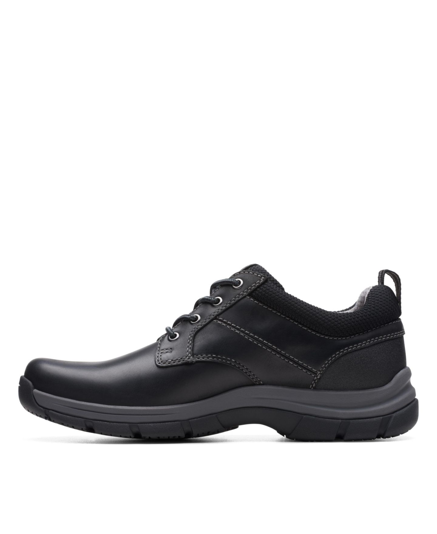 Мужские кроссовки Clarks Collection Walpath Leather Low Top Lace Up, цвет: Чёрный кожаный — фото 5