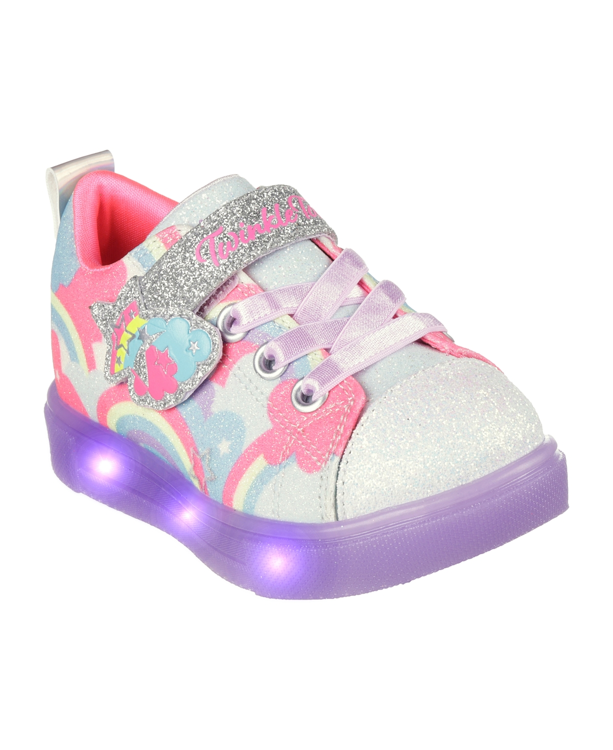 Skechers Babies' Toddler Girls Twinkle Sparks Ice 2.0 Light-up Stay-put Closure Casual Sneakers From Finish Line In Multi