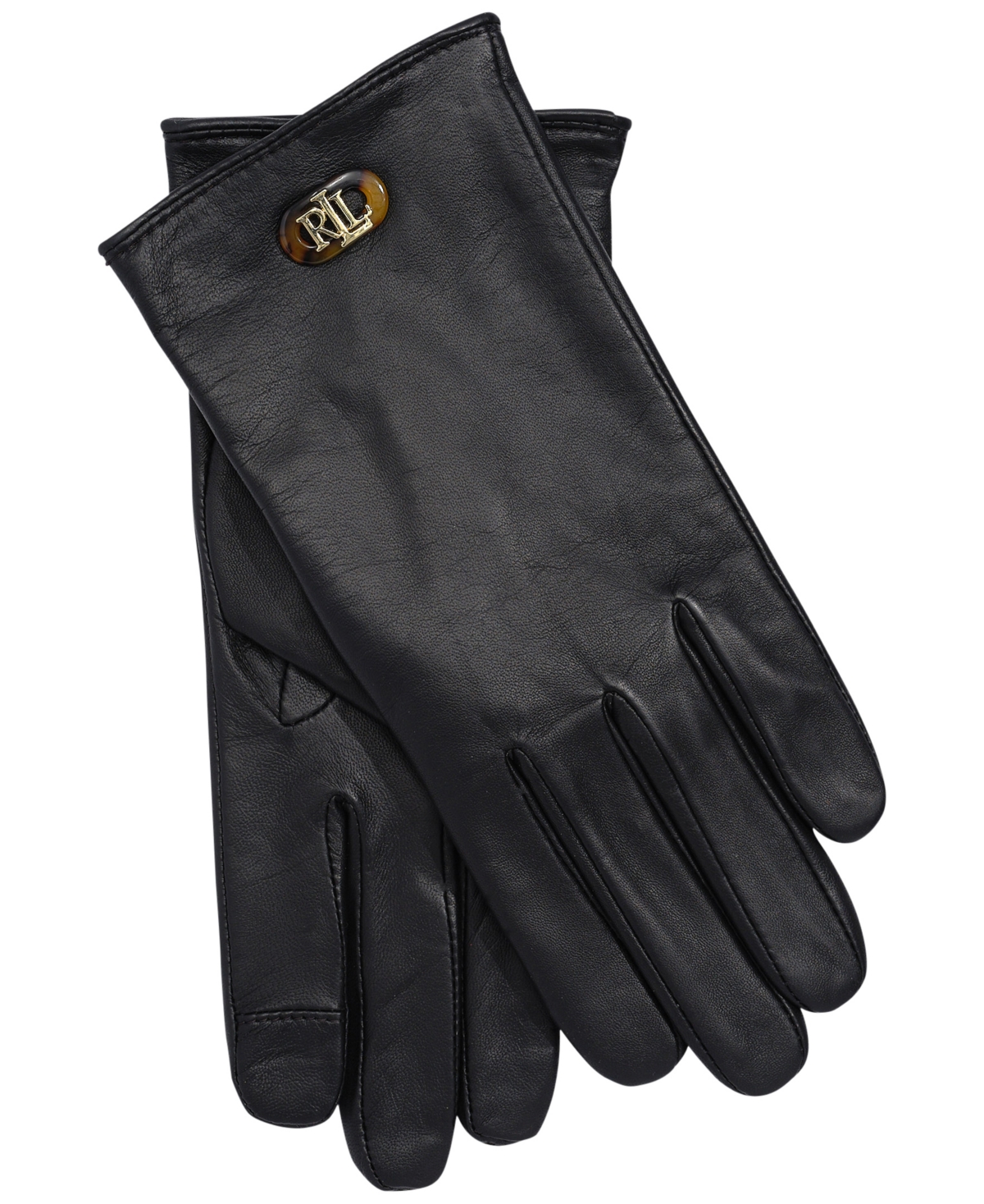 Lauren Ralph Lauren Oval Logo Leather Touch Gloves