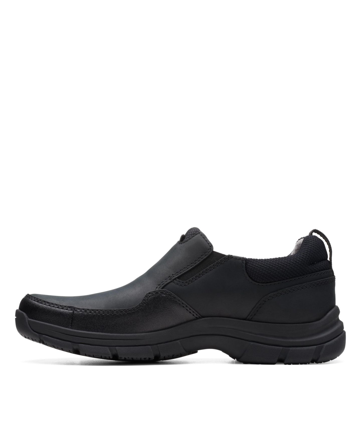 Мужские туфли Clarks Collection Walpath Step Leather Slip On, цвет: Чёрный кожаный — фото 6