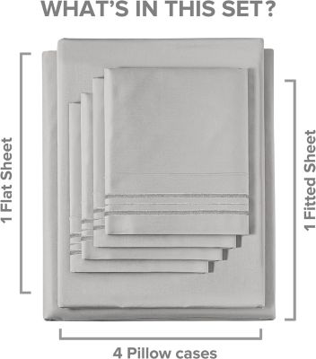 Deep Pocket Microfiber 6 Piece Solid Sheet Set, Full