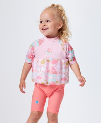 Toddler Girls Owls Printed Sleeved Floatsuit