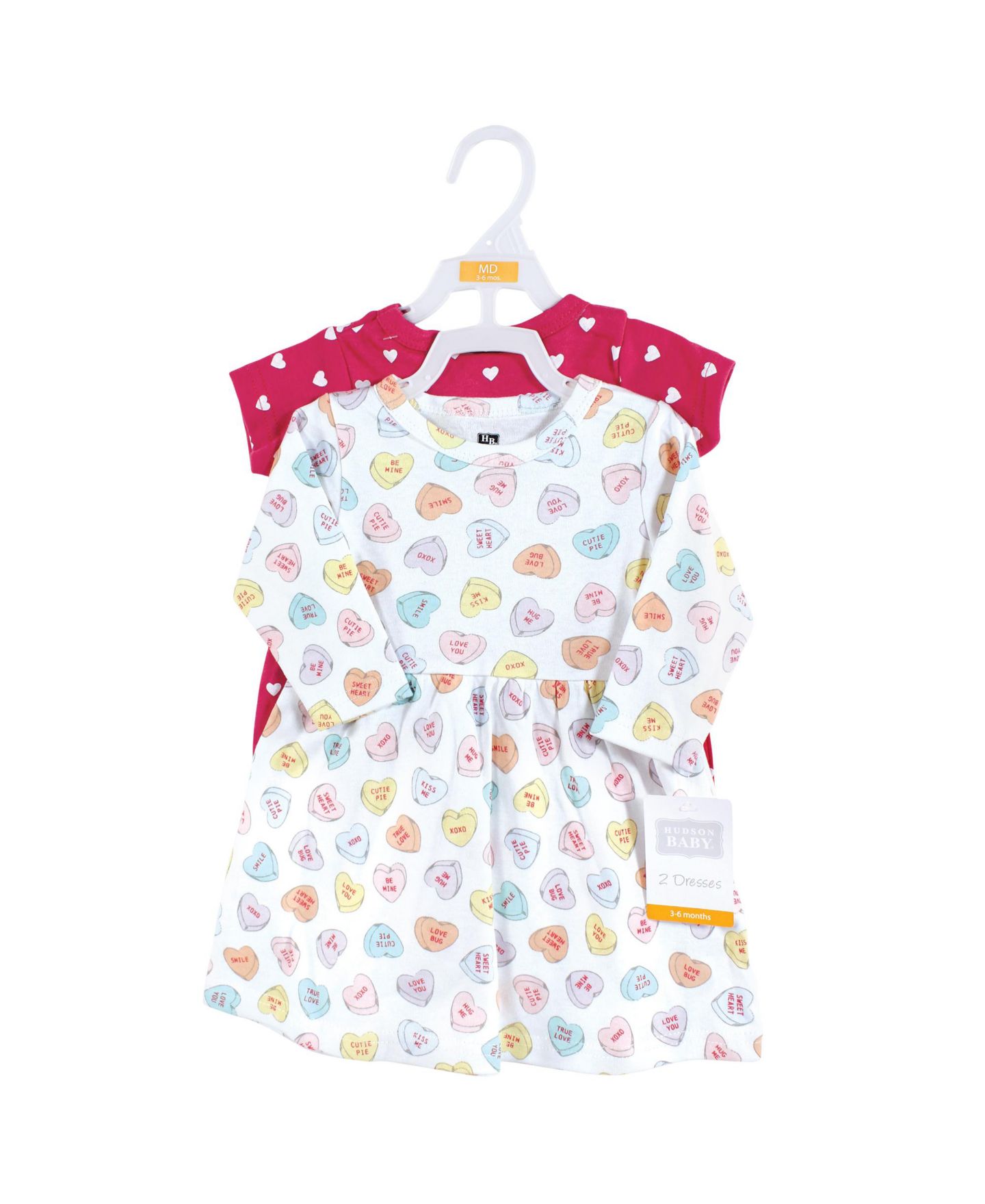 Платья Hudson Baby Cozy Stylish All-Season Dress 2Pk для девочек-малышей, цвет: Be Mine Valentine — фото 2