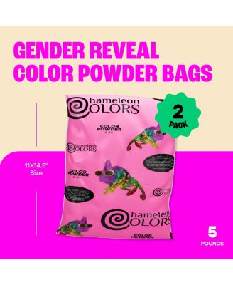 Pink Gender Reveal Powder - Easy-Open Bags of Pink Color Chalk Powder for Photography, Baby Girl Gender Reveal, Birthday Party, Holi Festival, and More - 2 Pack of 5 Lb Bags