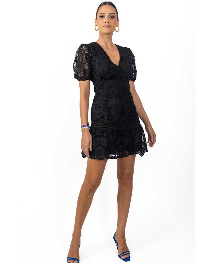 Macy's black online lace dress
