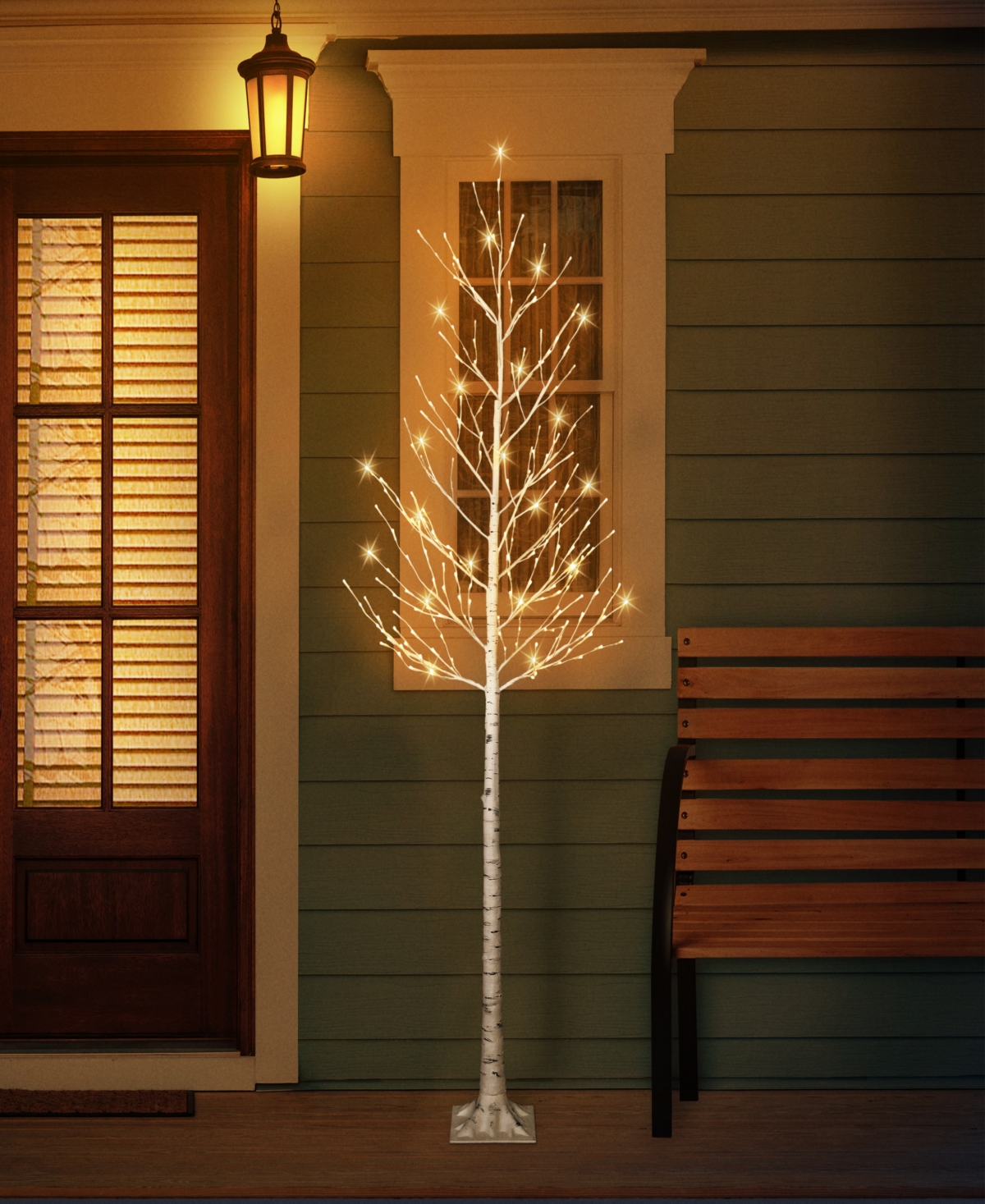 Puleo 8' Pre-lit Artificial Twig Tree In White