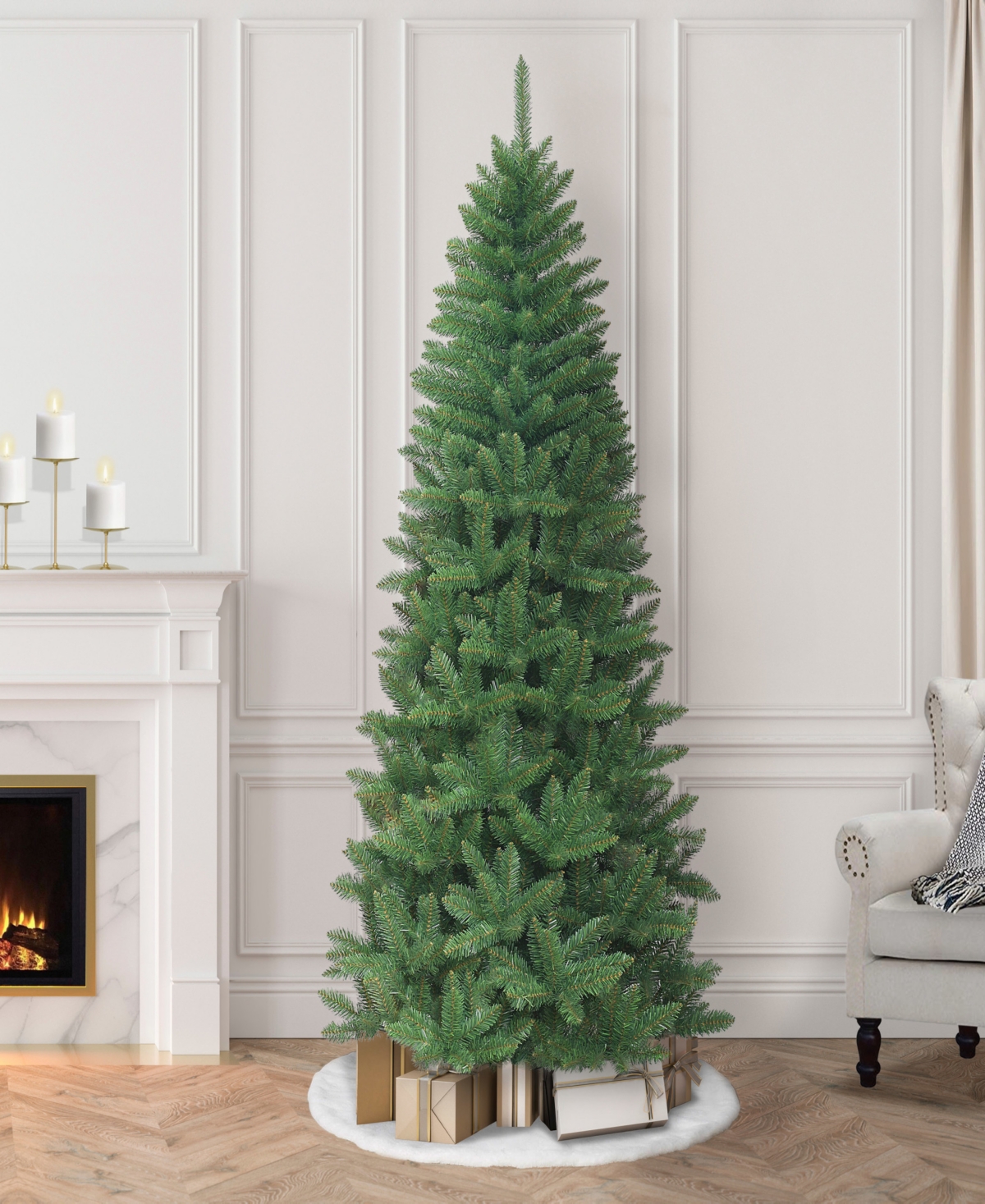 Puleo 7' Unlit Carson Artificial Pine Tree In Green