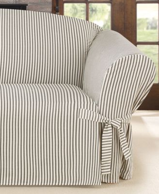 Sure Fit - Ticking Stripe Loveseat Slipcover