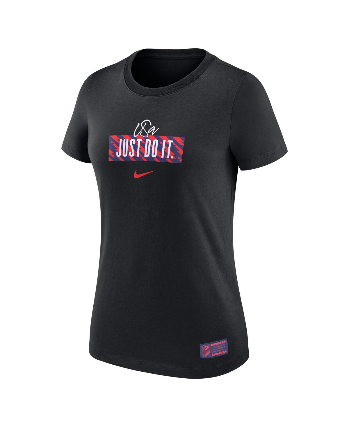 Nike Women's  Black Usmnt Verbiage T-shirt In Black