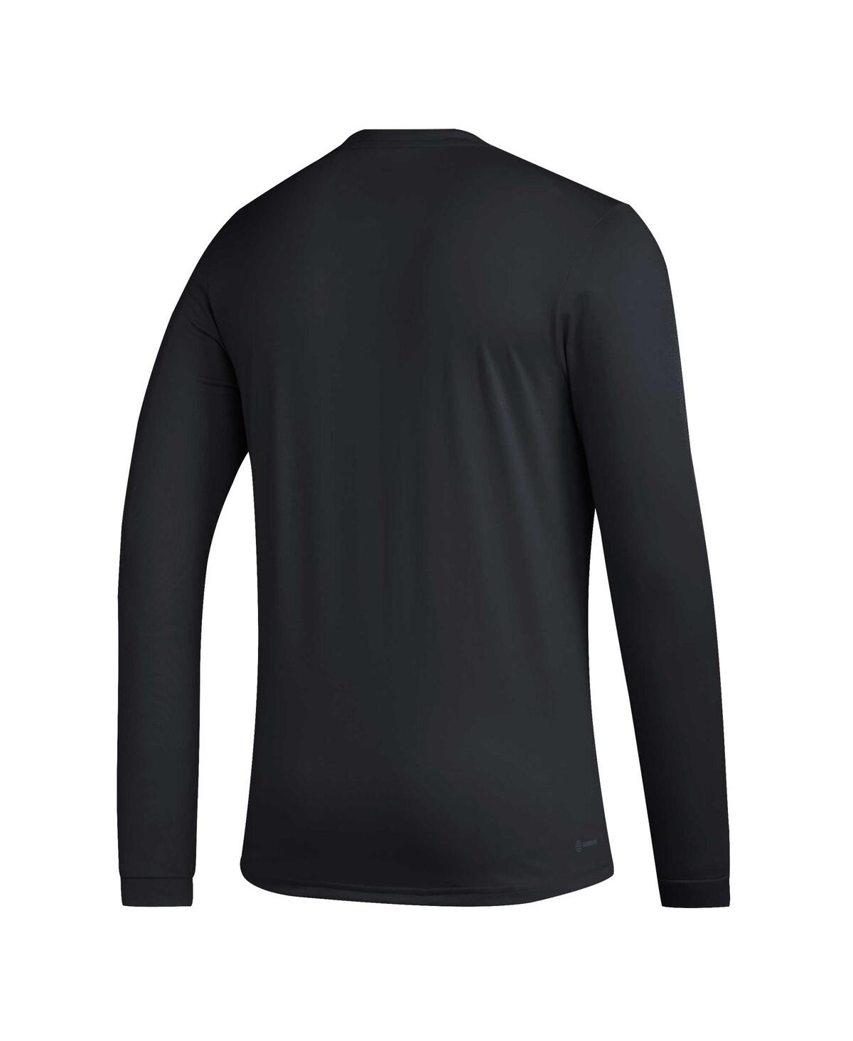 Men's adidasLouisville Cardinals Mighty Mascot Pregame Long Sleeve T-shirt - Black