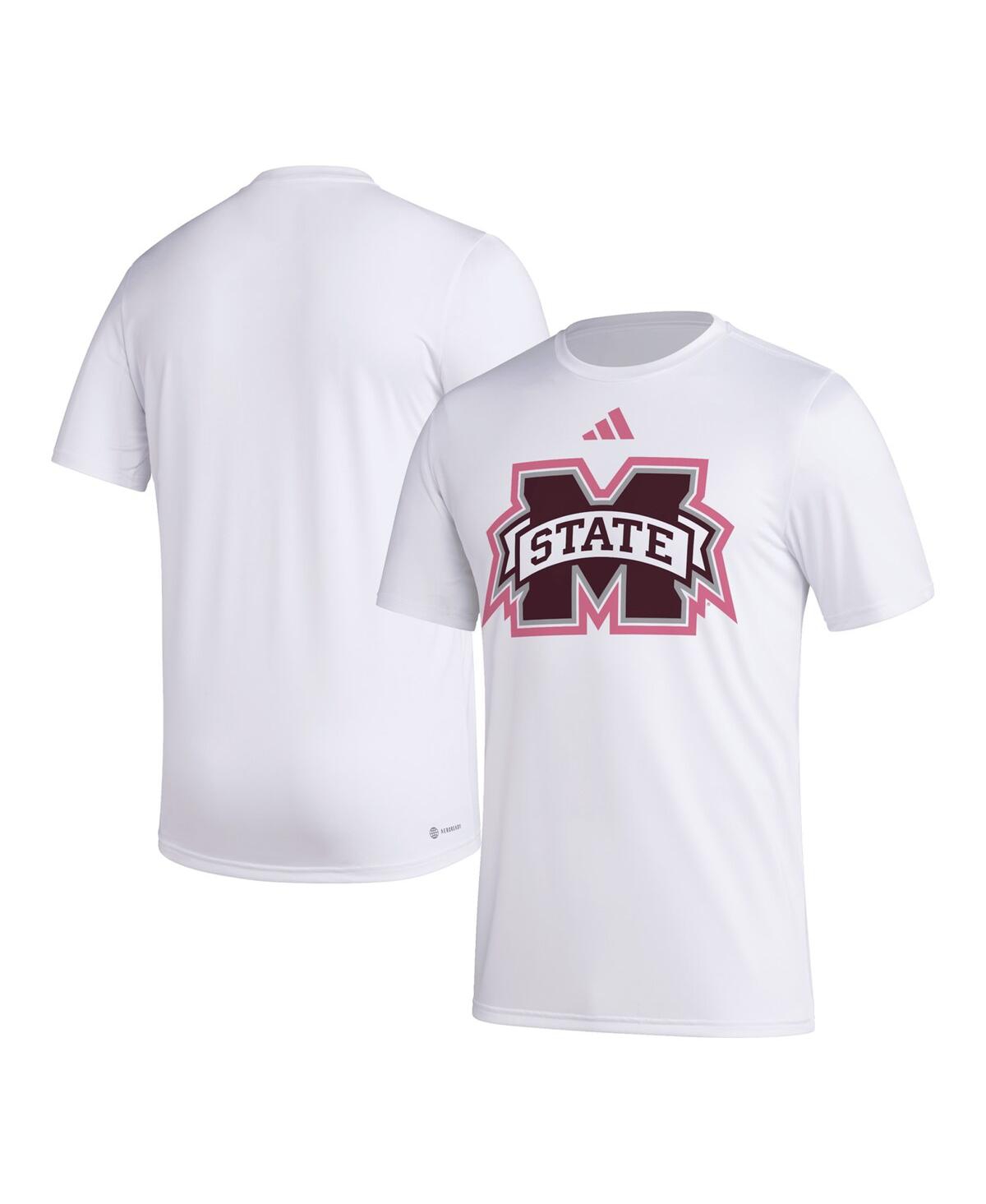 Shop Adidas Originals Men's Adidas White Mississippi State Bulldogs Pregame Aeroready T-shirt