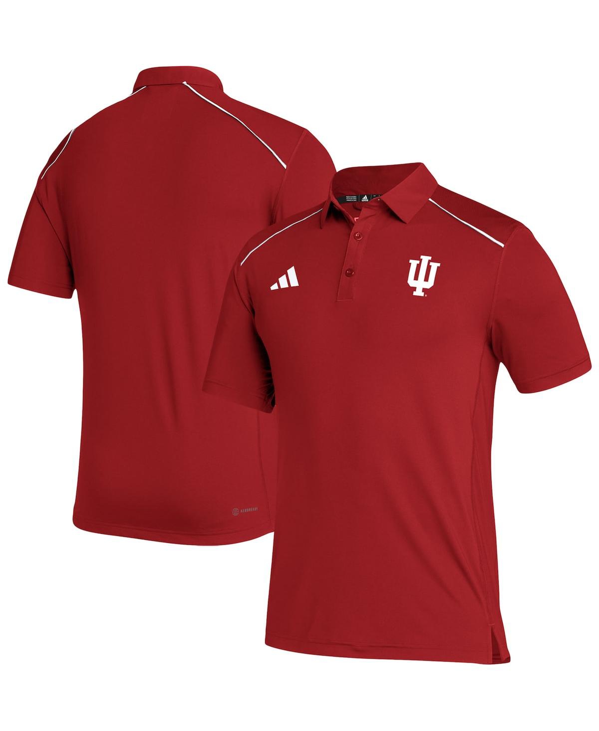 Men's adidas Crimson Indiana Hoosiers Coaches Aeroready Polo Shirt - Crimson
