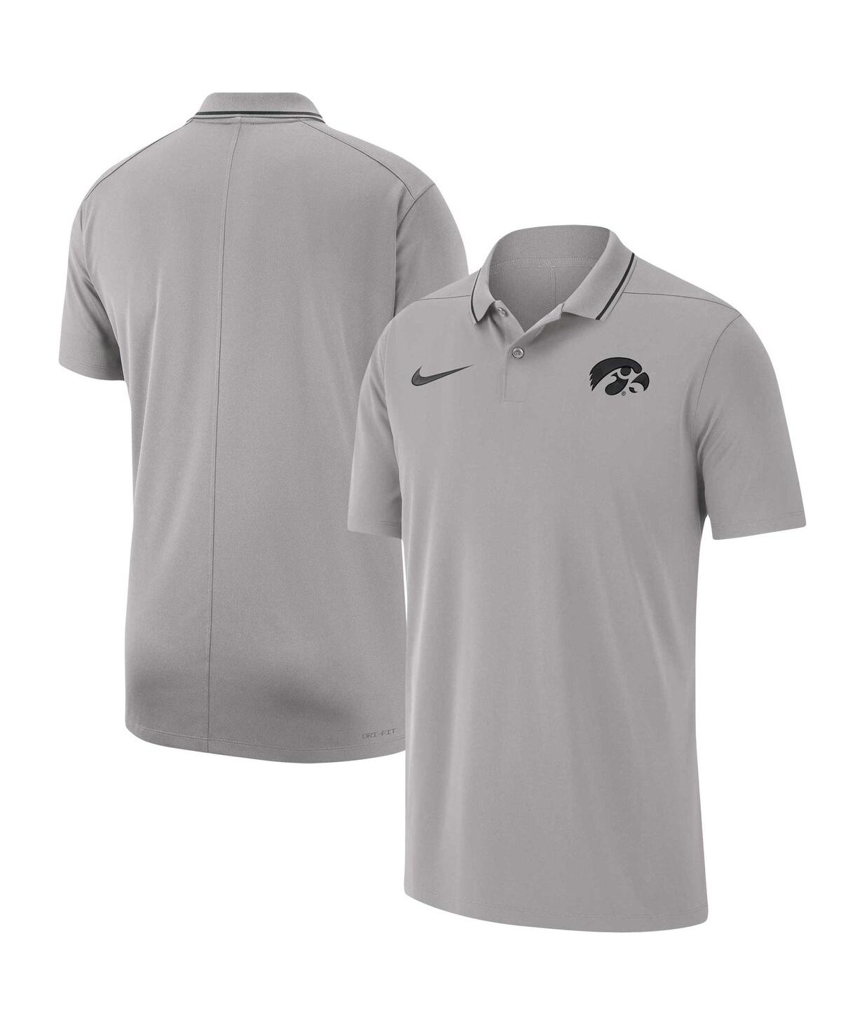 Shop Nike Men's  Gray Iowa Hawkeyes 2023 Coaches Performance Polo Shirt
