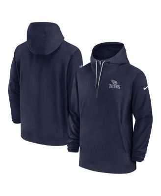 Men's Navy Tennessee Titans Sideline Quarter-Zip Hoodie