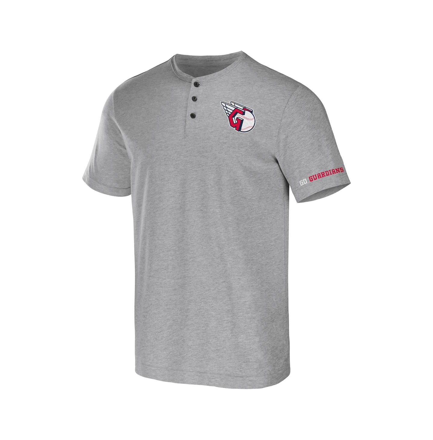 Мужская футболка Fanatics Darius Rucker Collection by Heather Gray Cleveland Guardians Henley — фото 3