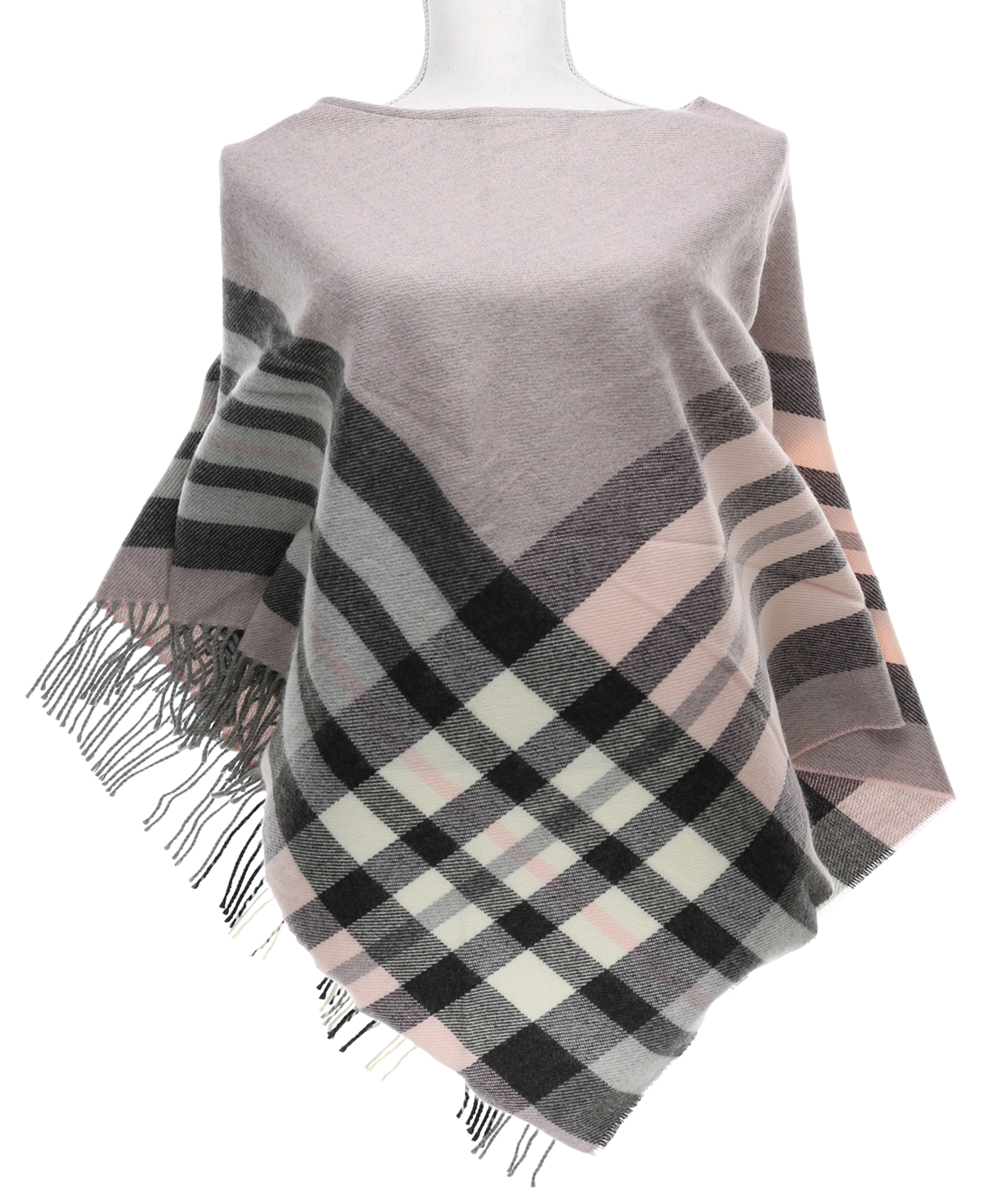 FRAAS WOMEN'S PLAID BRUSHED PONCHO SWEATER, CREATED FOR MACY'S