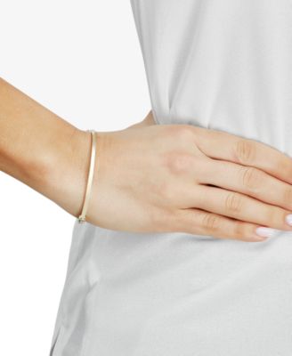 Square Tube Hinge Bangle Bracelet in 14k Gold