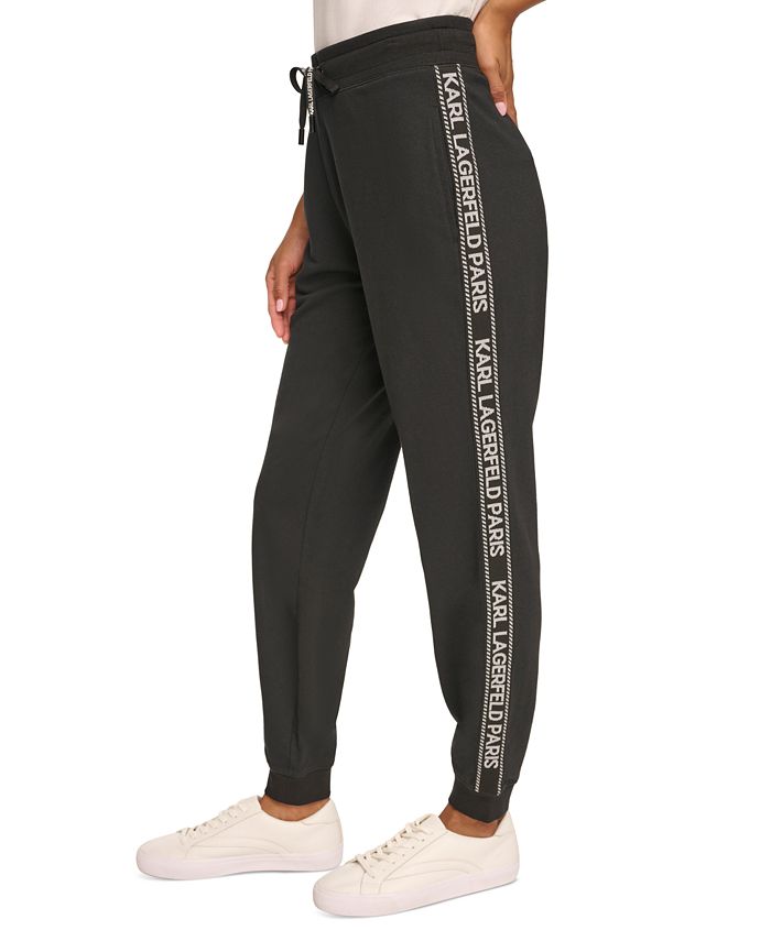 KARL LAGERFELD PARIS Women's Logo-Stripe Jogger Sweatpants - Macy's