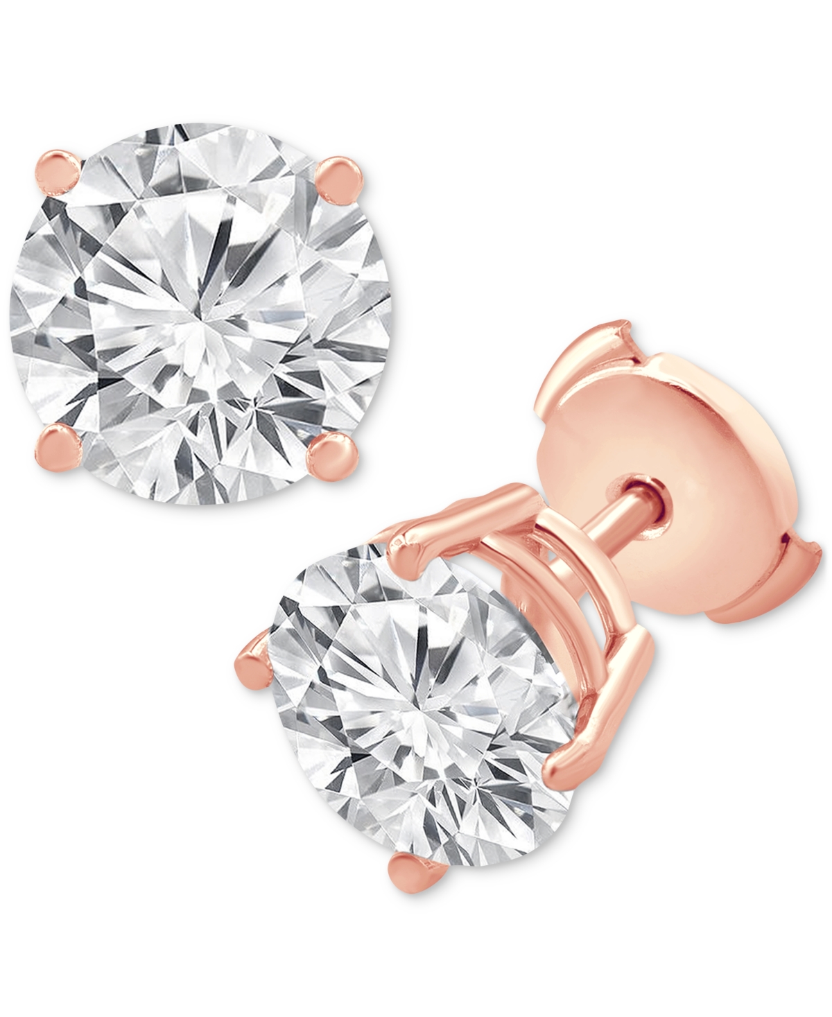 Badgley Mischka Certified Lab Grown Diamond Stud Earrings (6 Ct. T.w.) In 14k Gold In Rose Gold