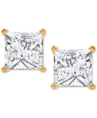 Certified Lab Grown Diamond Princess-Cut Stud Earrings (6 ct. t.w.) in 14k Gold