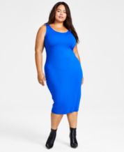 Macy's royal blue dress plus size sale