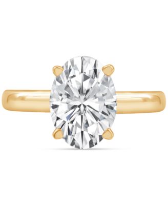 Badgley Mischka Certified Lab Grown Diamond Oval-Cut Solitaire Engagement Ring (3 ct. t.w.) in 14k Gold