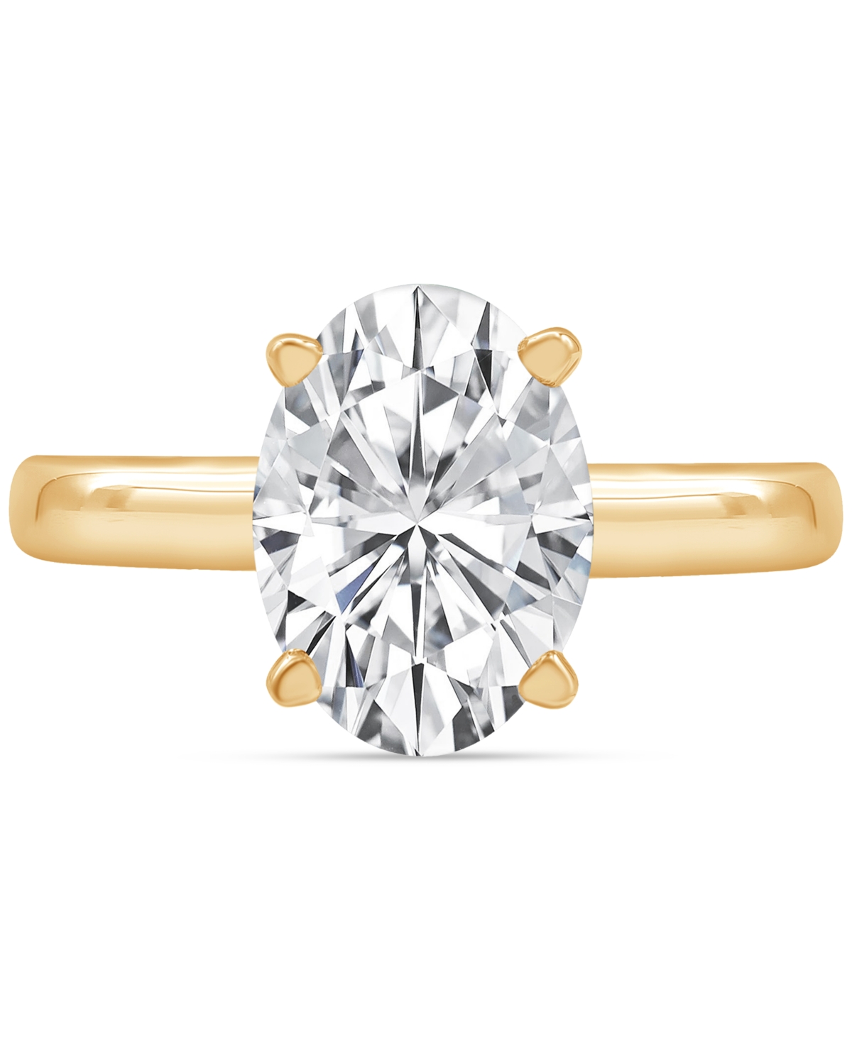 Badgley Mischka Certified Lab Grown Diamond Oval-Cut Solitaire Engagement Ring (3 ct. t.w.) in 14k Gold