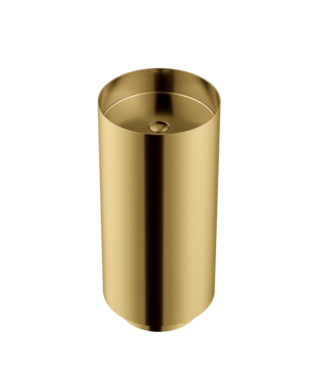 Modern Luxury Round Stainless Steel Freestanding Bathroom Sink Pedestal Sink - Gold