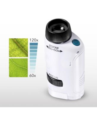 Dartwood Pocket Microscope - Mini Portable Microscope for Kids & Adults  with LED - 60x-120x Magnification (White) - Macy's