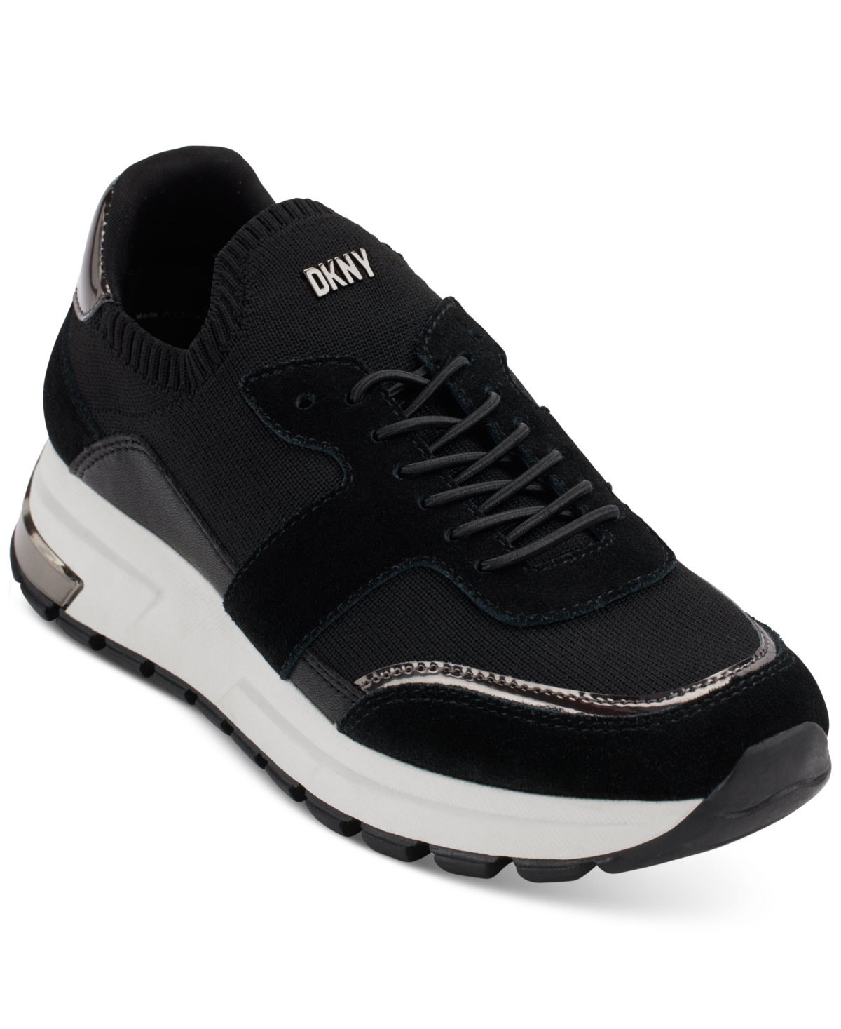 Dkny Women's Maida Lace-Up Low-Top Running Sneakers - Dark Gunmetal