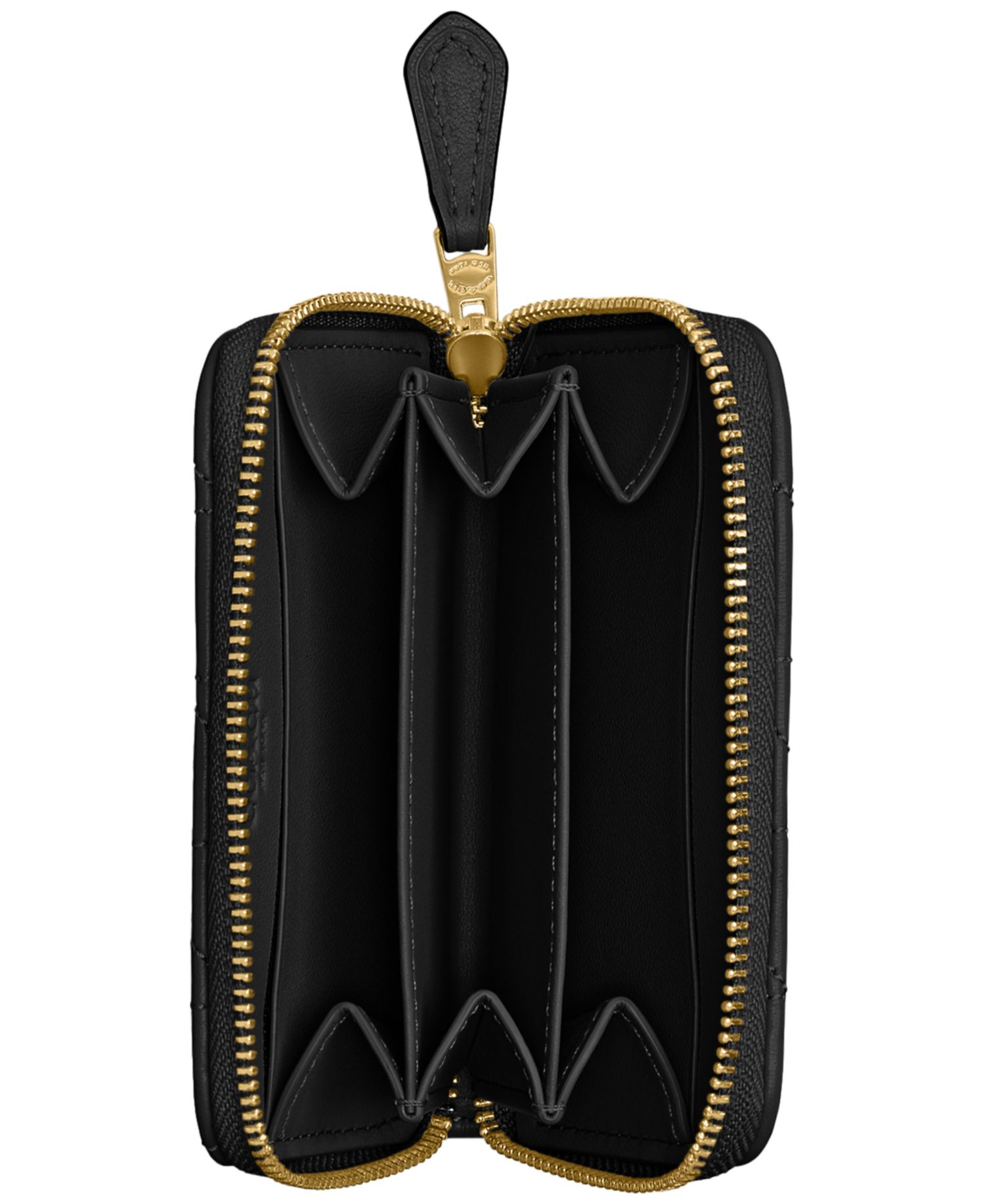 Essentials Quilted Leather Small Zip Around Card Case