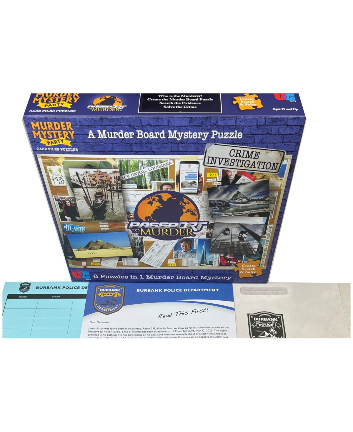 University Games Murder Mystery Party Case Files Puzzles Passport To Murder, 1000 Pieces In No Color