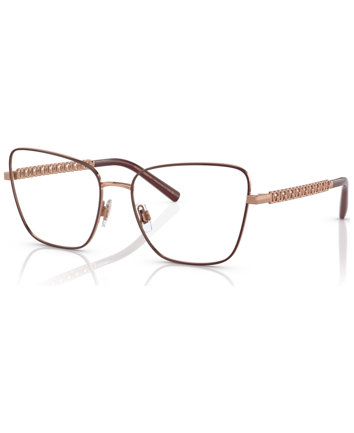 Dolce&Gabbana Women's Eyeglasses, DG1346 57 - Pink Gold, Matte Bordeaux