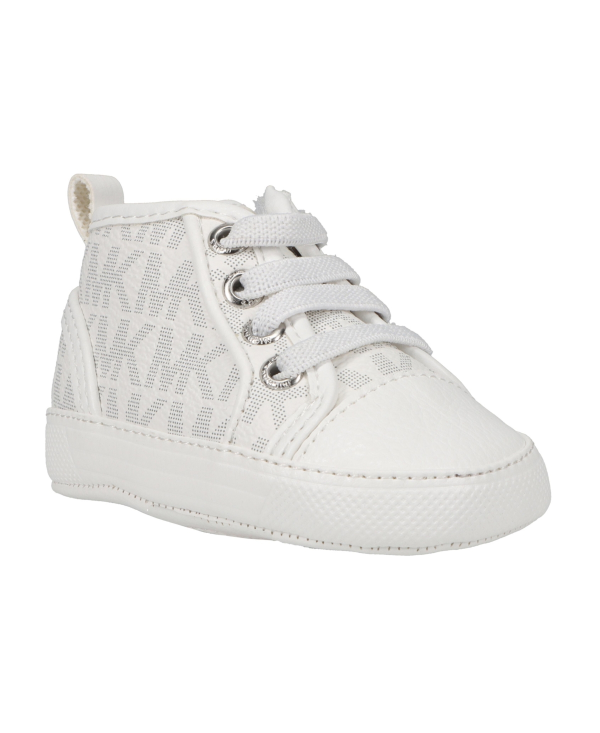 Michael Kors Michael  Baby Split Logo Repeat High Top Sneaker Crib Shoes In White