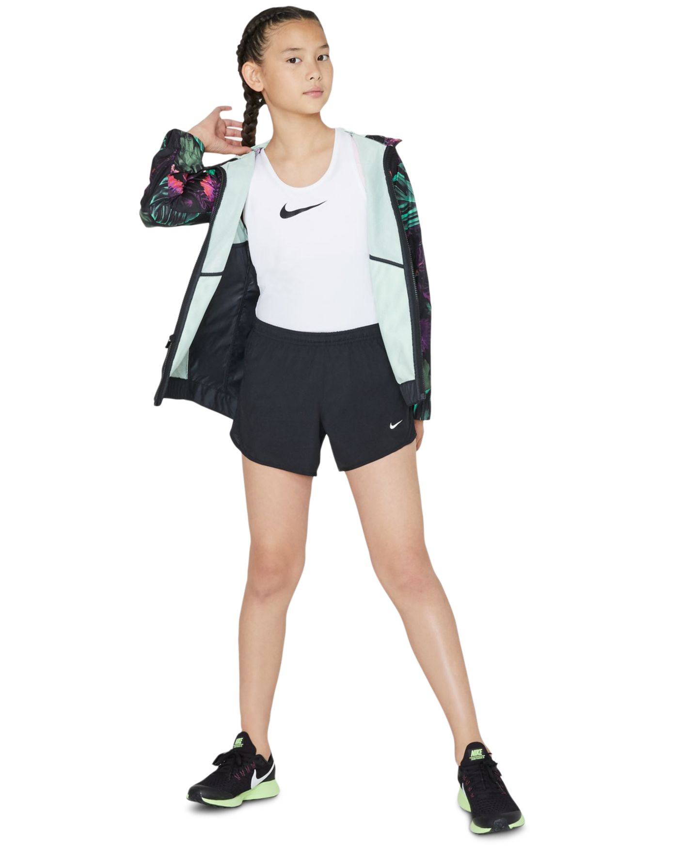 Шорты Nike Dri-Fit Tempo Running Shorts для девочек, цвет: Чёрный — фото 2