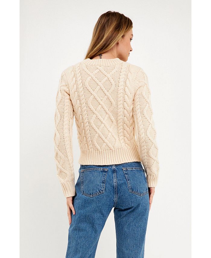 English Factory Women's Cable-Knit Sweater - Macy's