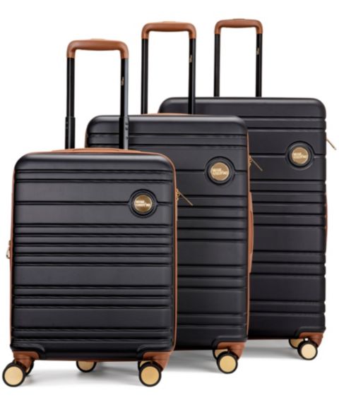 Набор чемоданов Miami CarryOn Brickell из 3 шт., расширяемые, на колёсах, ретро, цвет: Чёрный