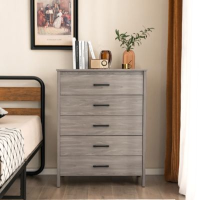 Modern 5 Drawer Chest Storage Dresser Cabinet with Metal Handles