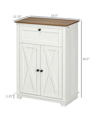 Farmhouse Storage Cabinet with Drawer and Doors,