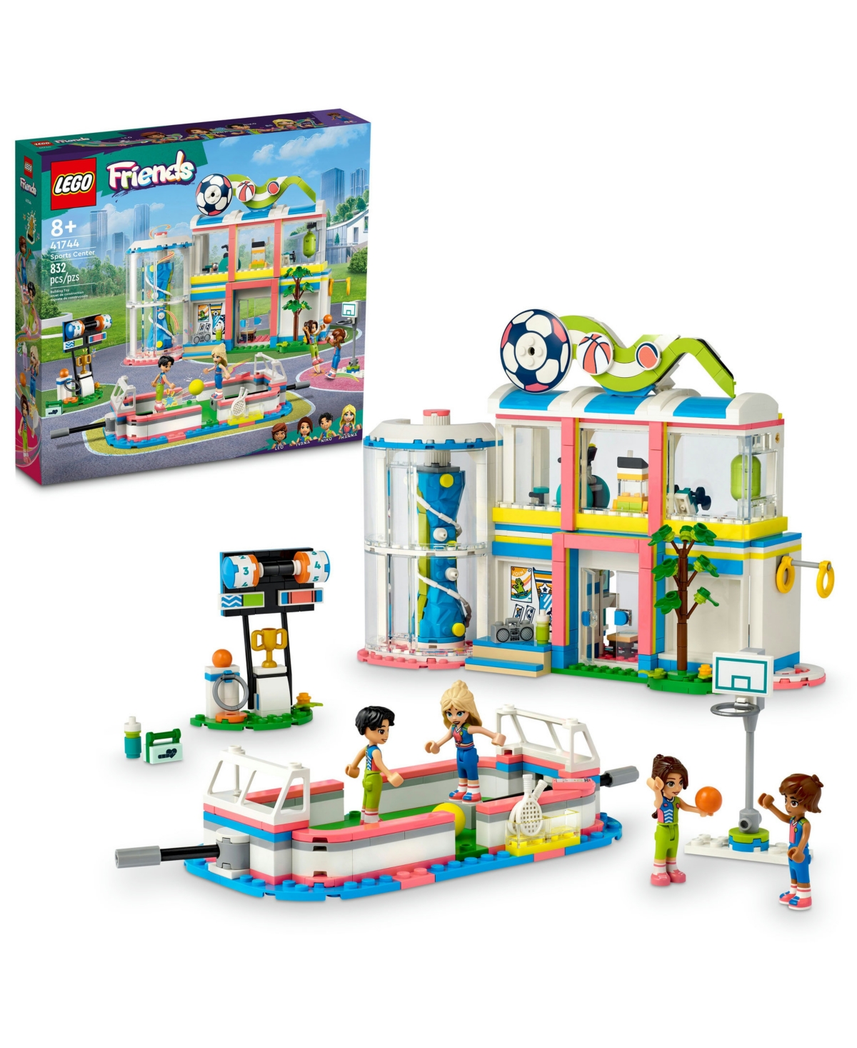 Lego Friends 41744 Sports Center Toy Building Set With Minifigures In Multicolor