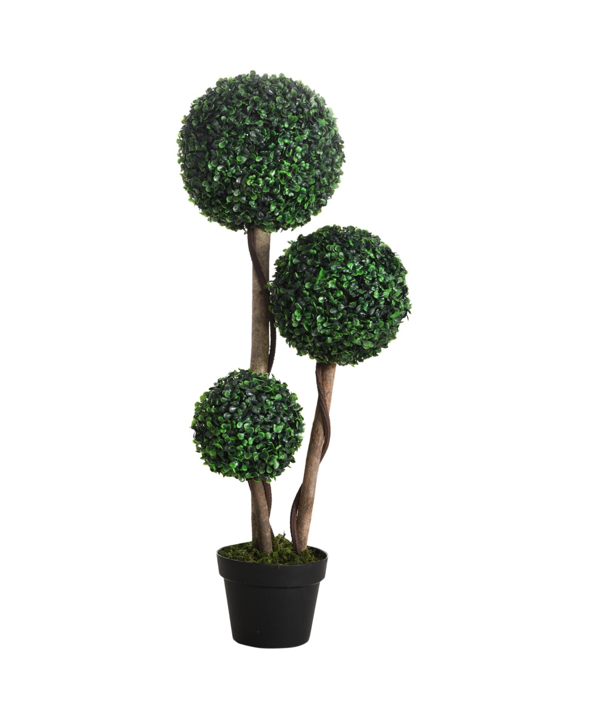 35.5" Indoor & Outdoor Fake Plant Artificial Tree in Pot - Green