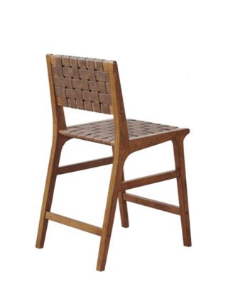 Oslo 24" High Faux Leather Woven Counter Stool