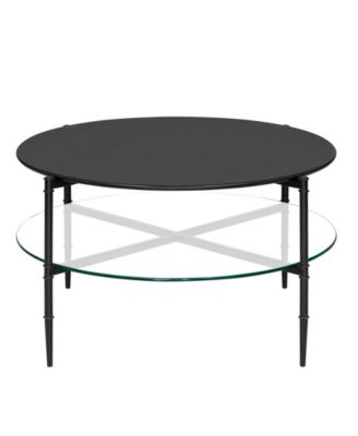 Caroline 18" Round Interchangeable Wood Glass Top Coffee Table
