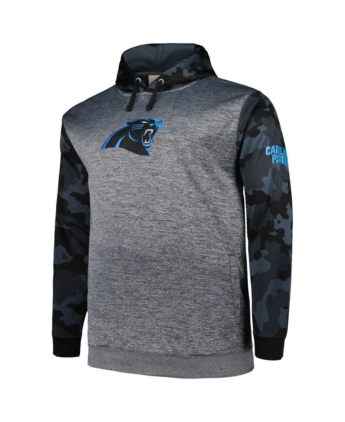 Fanatics Branded Heather Charcoal Carolina Panthers Big & Tall Camo Pullover Hoodie In Heather Charcoal