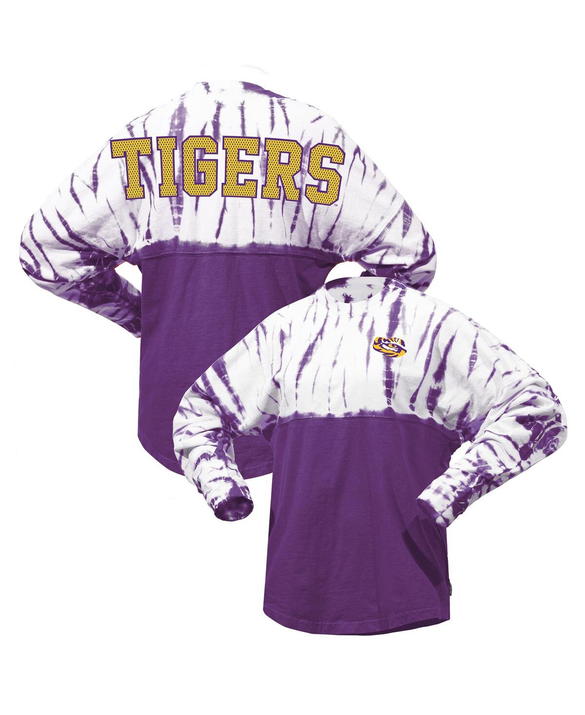 Spirit Jersey Women's Purple Lsu Tigers Tie-dye Long Sleeve Jersey T-shirt