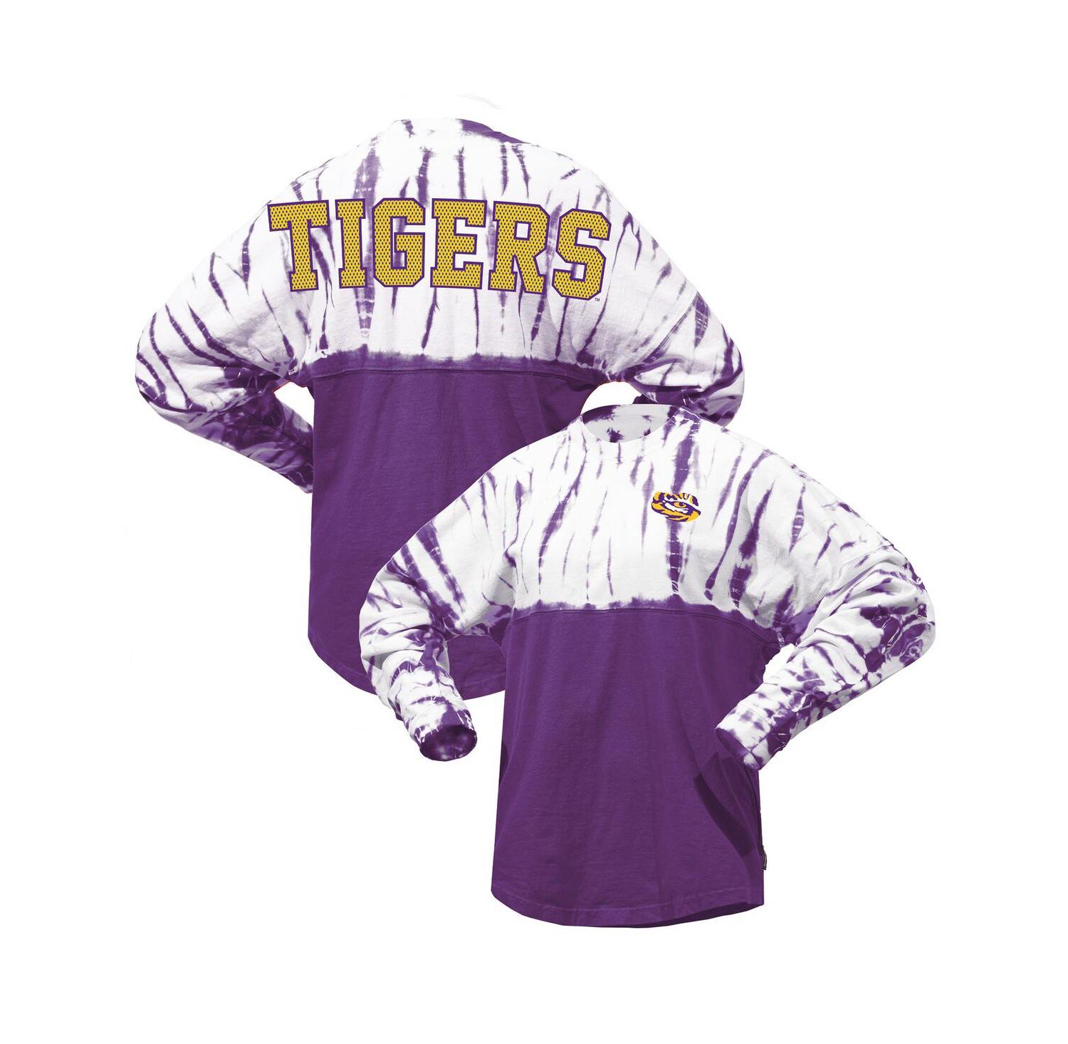 Women's Purple LSU Tigers Tie-Dye Long Sleeve Jersey T-shirt