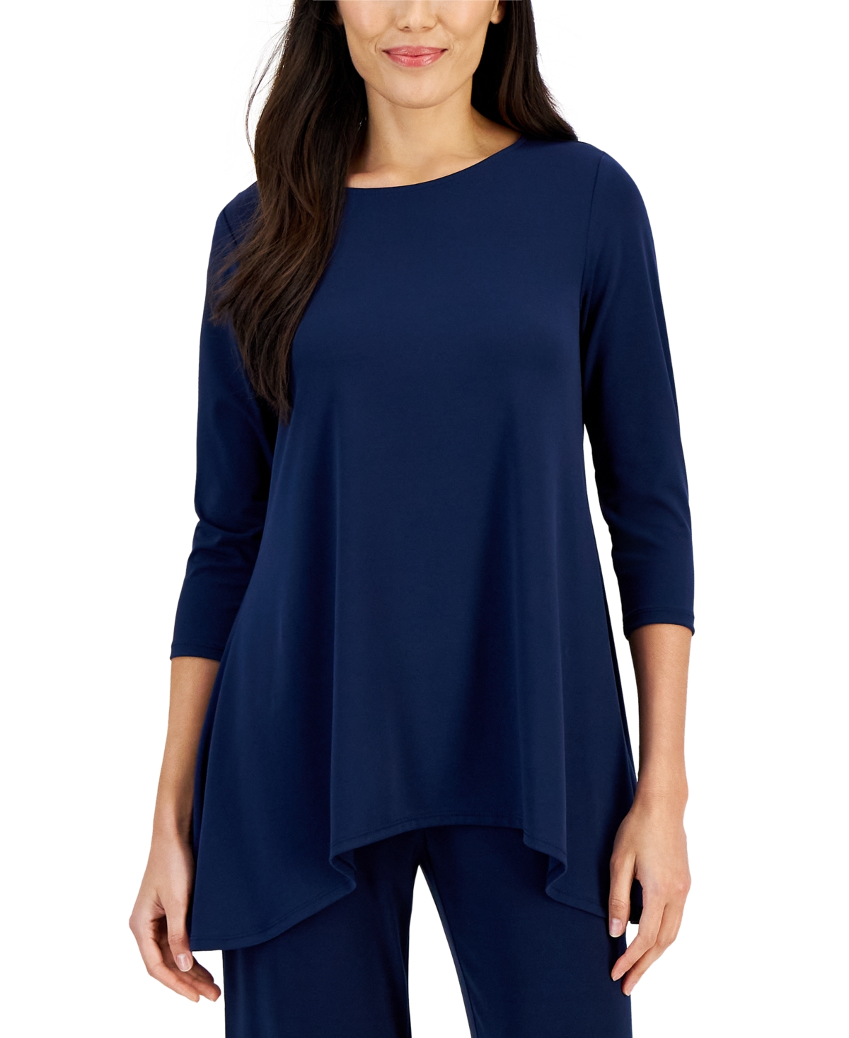 Women's 3/4-Sleeve Knit Top, Regular & Petite, Created for Macy's - Firewood