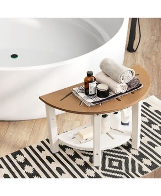 Waterproof HDPE Semicircular Shower Bench 2-Tier Bath Spa Bench