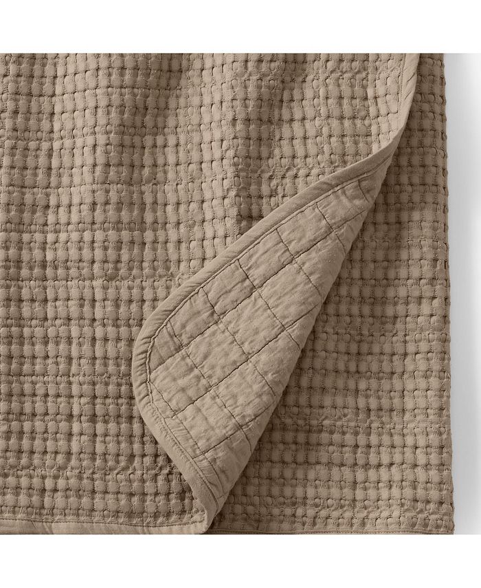 Lands' End Waffle Weave Throw Blanket Macy's