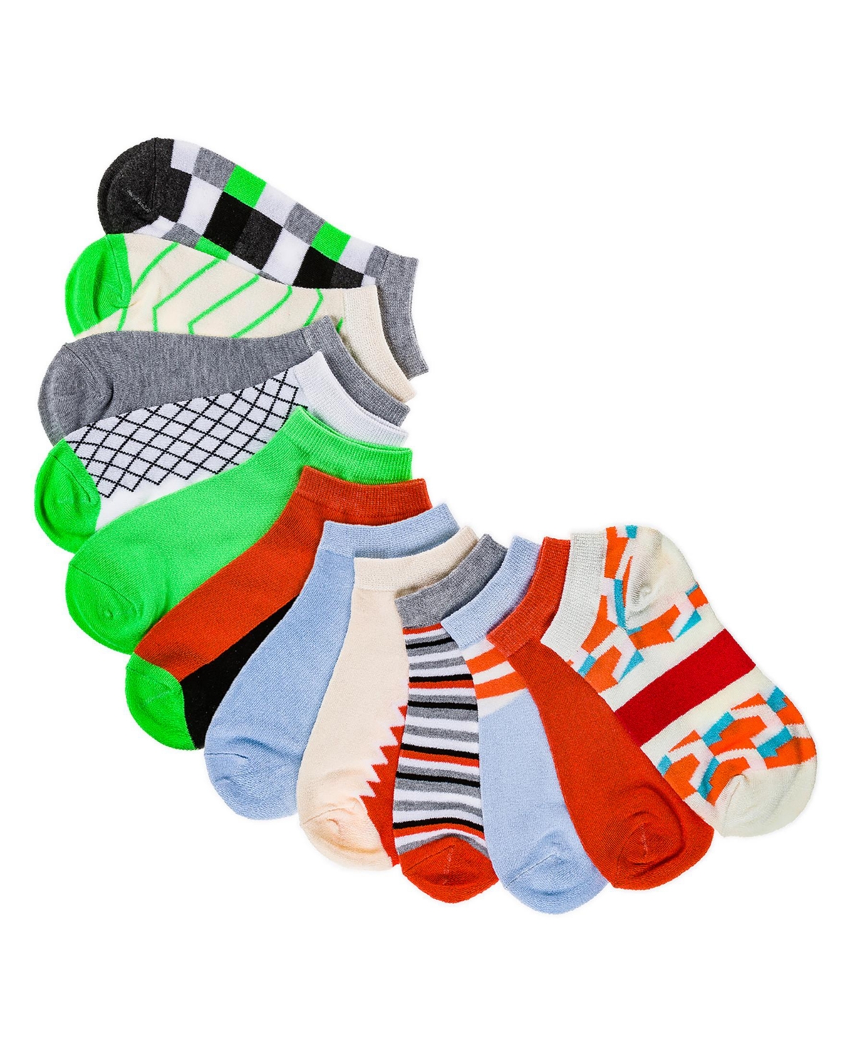 Womens Multicolor Ankle Socks 12 Pack